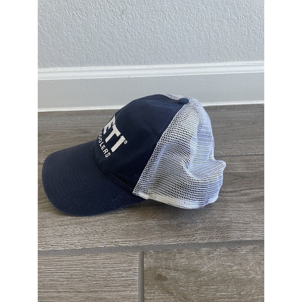 Yeti Cooler Hat Cap Mens OS Trucker Mesh Strap Back Adjustable Blue Outdoor - Picture 2 of 6